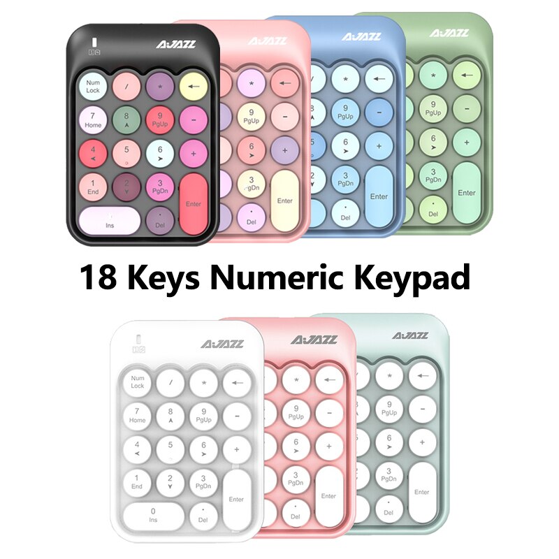 2.4G Wireless Numeric Keypad 18 Keys Computer Digital Portable Mini Keyboard for PC Accounting Teller Laptop Notebook MacBook
