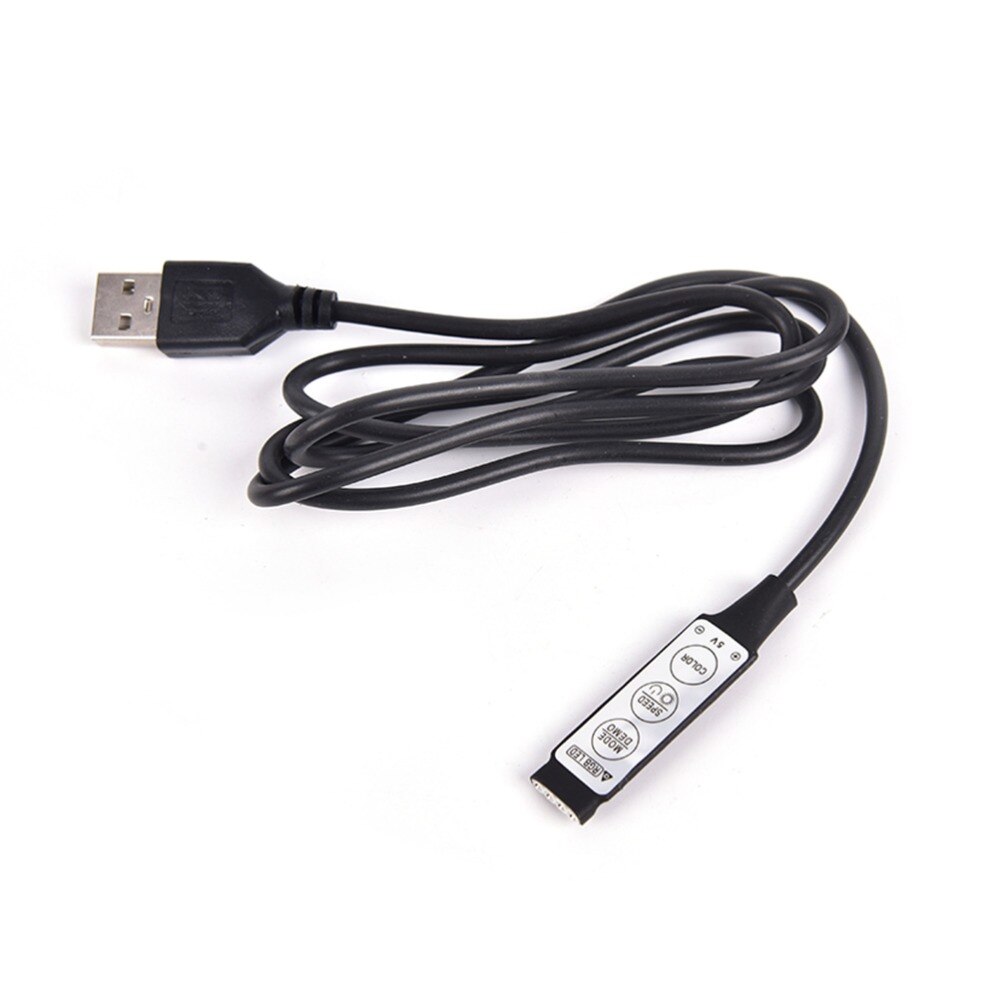 Controlador RGB de 0,5 m y 1m, de 5V Cable conector USB, atenuador de línea de 4 pines, tira de 3 teclas para luces LED RGB de 5V 5050 2835, cinta de luz de fondo de TV