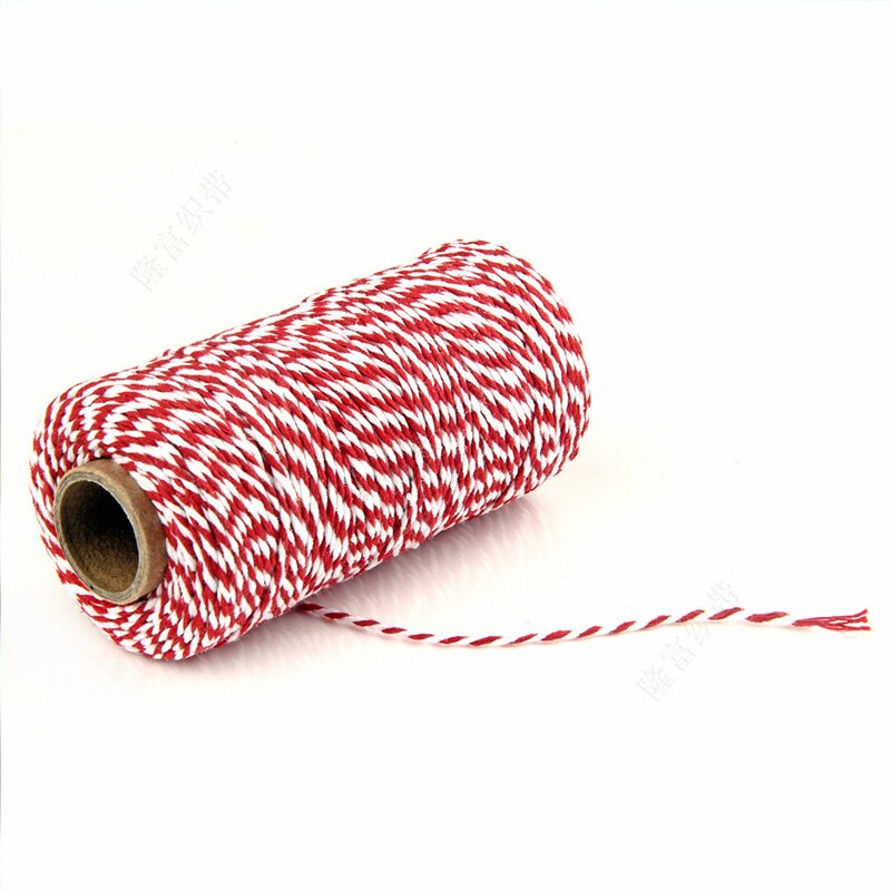 Dubbele Kleur Twisted Cords Diy Twisted Cords Verpakking Accessoires Katoen Baker Touw Touw Bruiloft Verpakking: Red 