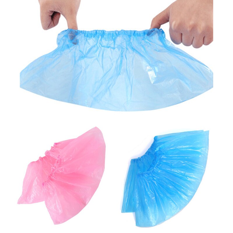 100PC Disposable Plastic Anti Slip Boot Safety Shoe Cover Cleaning Plastic Over Shoes Shoe Boot Covers Carpet Protectors
