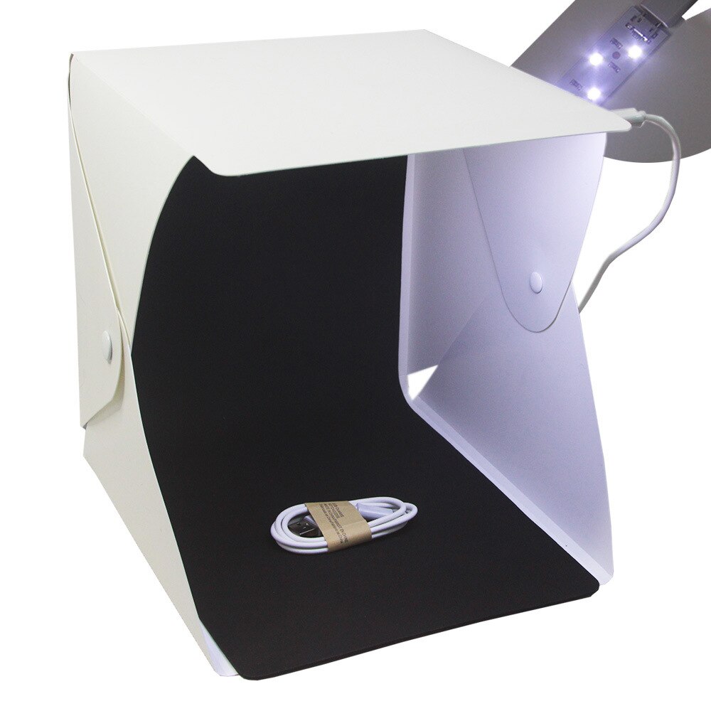 20cm Simple LED Light Box Portable Mini Light Box Tabletop Shooting Softbox Photophone for Object Photography