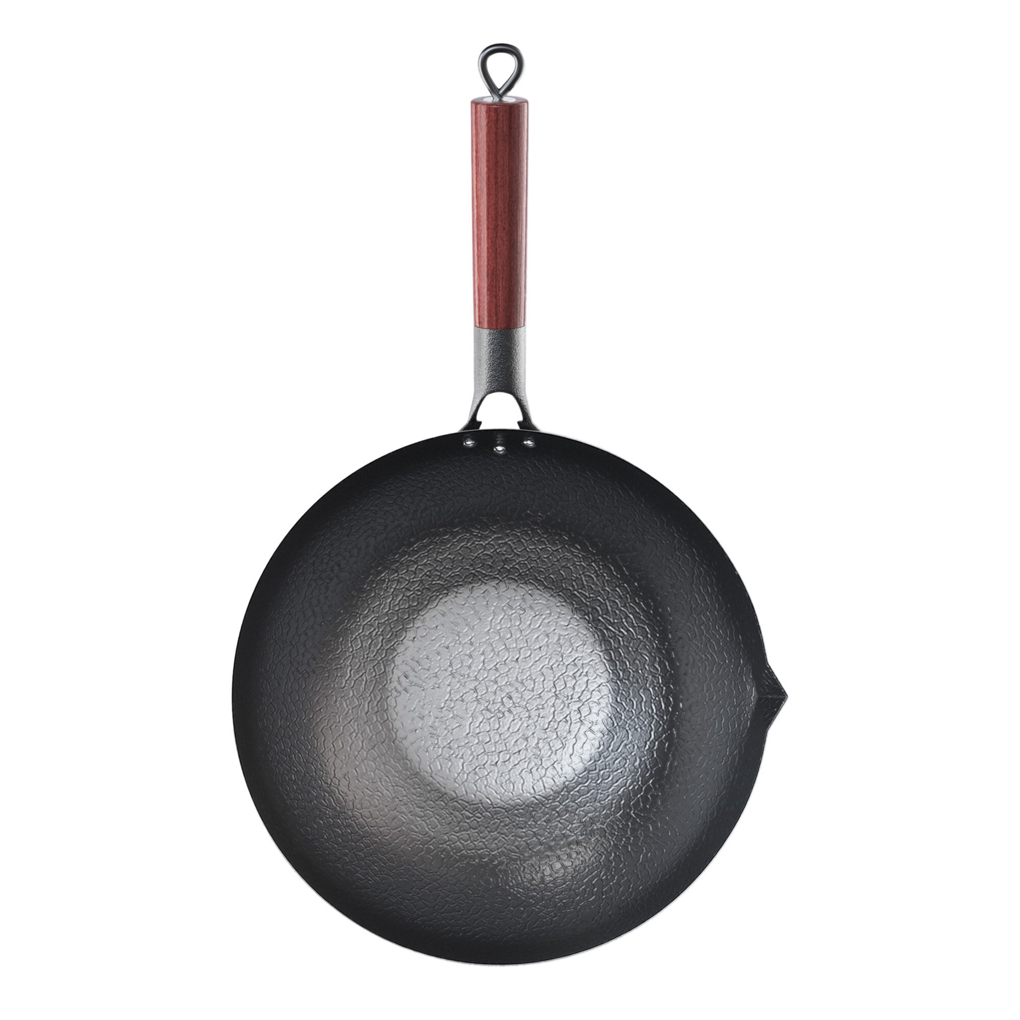 Iron Wok Traditional Hand Hammered Carbon Steel Wok ,Wok Frying Pan For Induction And Gas Stoves: YELLOW