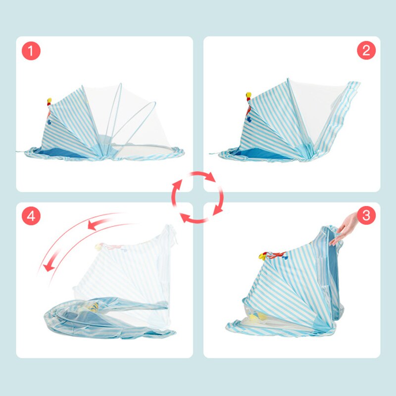 Baby Crib Netting Portable Foldable Baby Infant Bed Mosquito Play Tent Crib Sleeping Cushion Collapsible Portable Room Decor