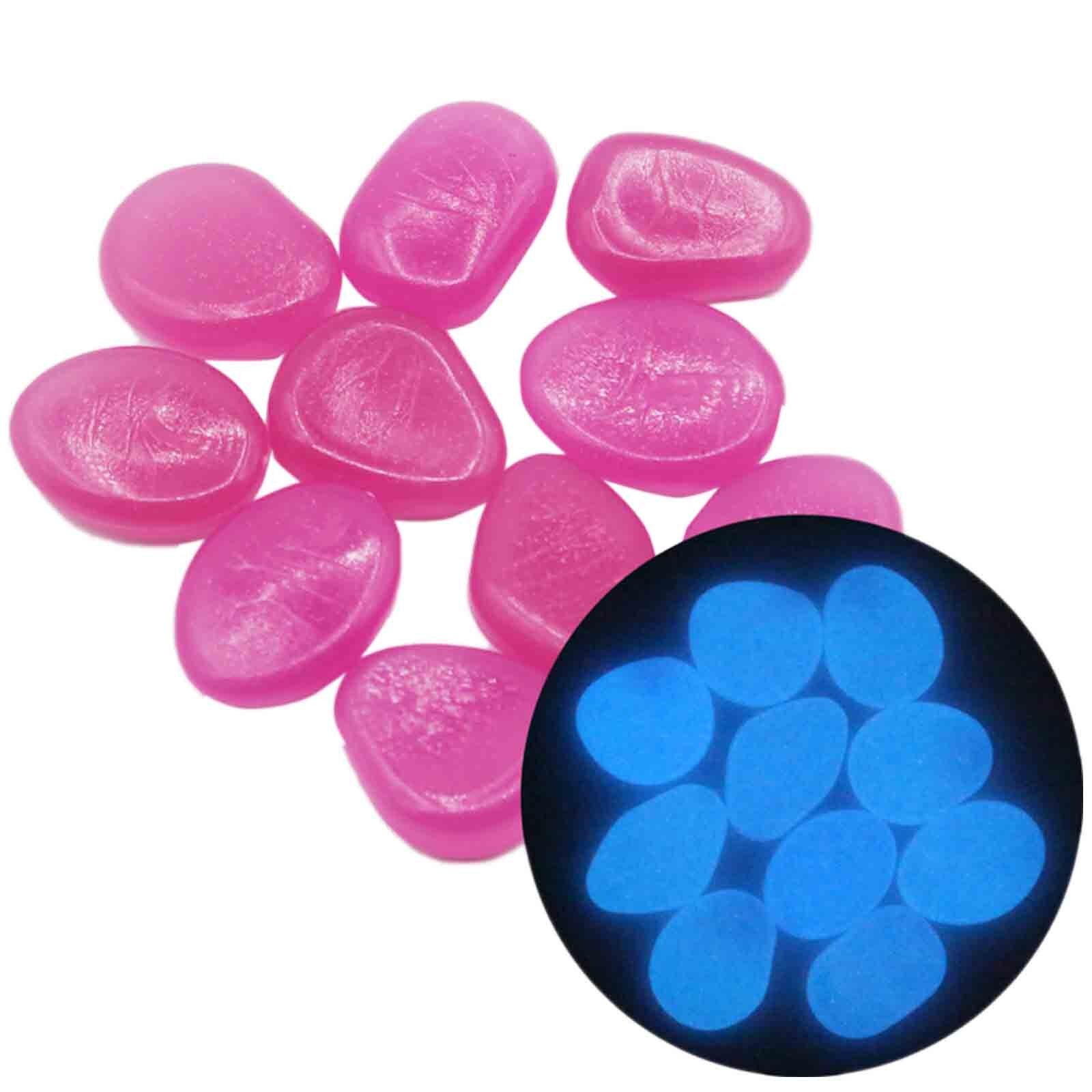 Glow in The Dark Pebbles Luminous Stones Rocks For Garden Glowing Aquariums Fish Tank Walkways Path Patio Lawn Decor 100PCS: A