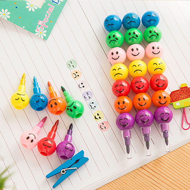 7 Colors/pcs Kawaii Crayons Oil Pastel Candy Expression Graffiti Pen for Kids Painting Drawing Supplies Cute Stationery