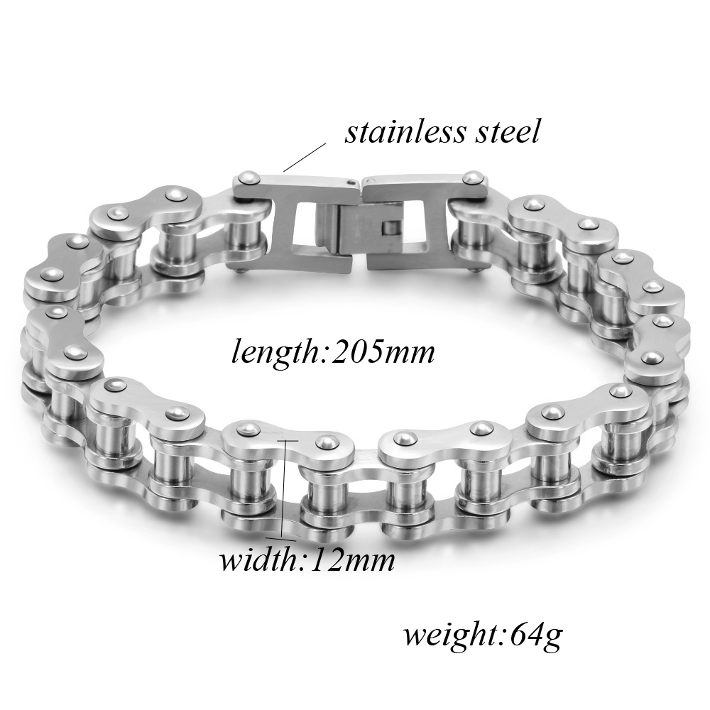 Punk Rock Biker 316L Stainless Steel Mens Bracelet Jewelry Bike Bicycle Chain Jewellery Pulsera Hombre Acero Inoxidable