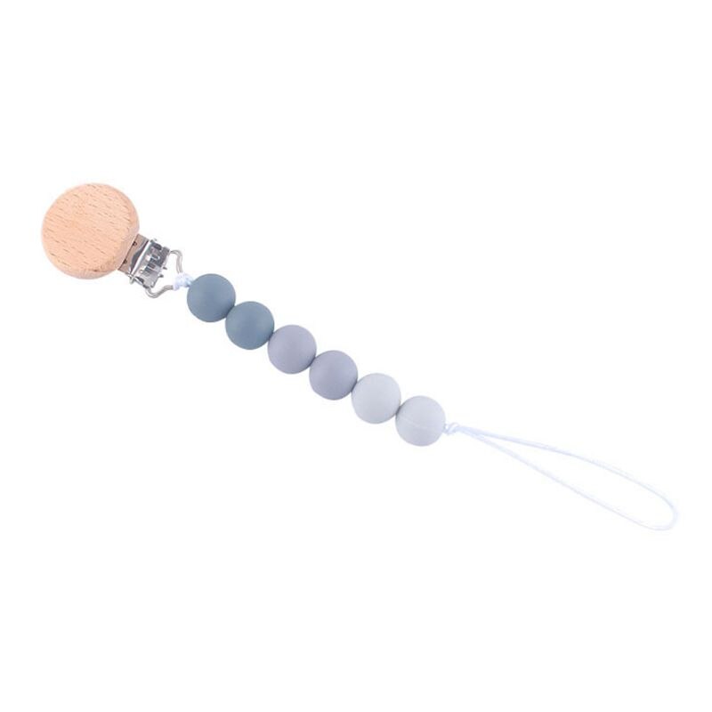 Baby sut klip farverige silikone perler vedhæftning diy dummy holder spædbarn tænder sutter kæde legetøj brusebad: 1