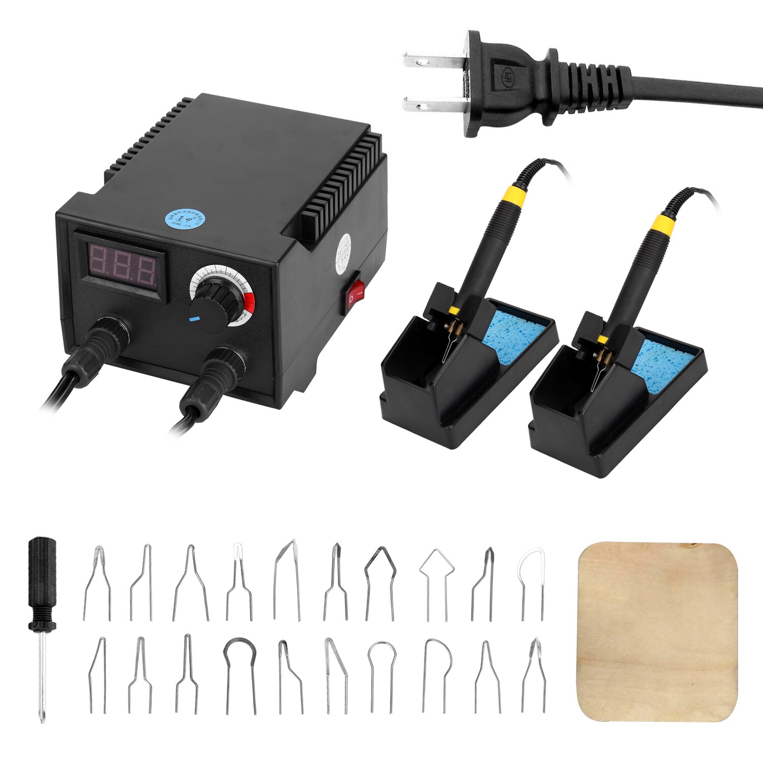 0-650 ℃ 100W maszyna robić pirografii cyfrowy wyświetlacz elektryczny gurda drewniana maszyna robić pirografii z 20 sztuk ogrzewanie pióra głowice uniwersalne: US wtyczka