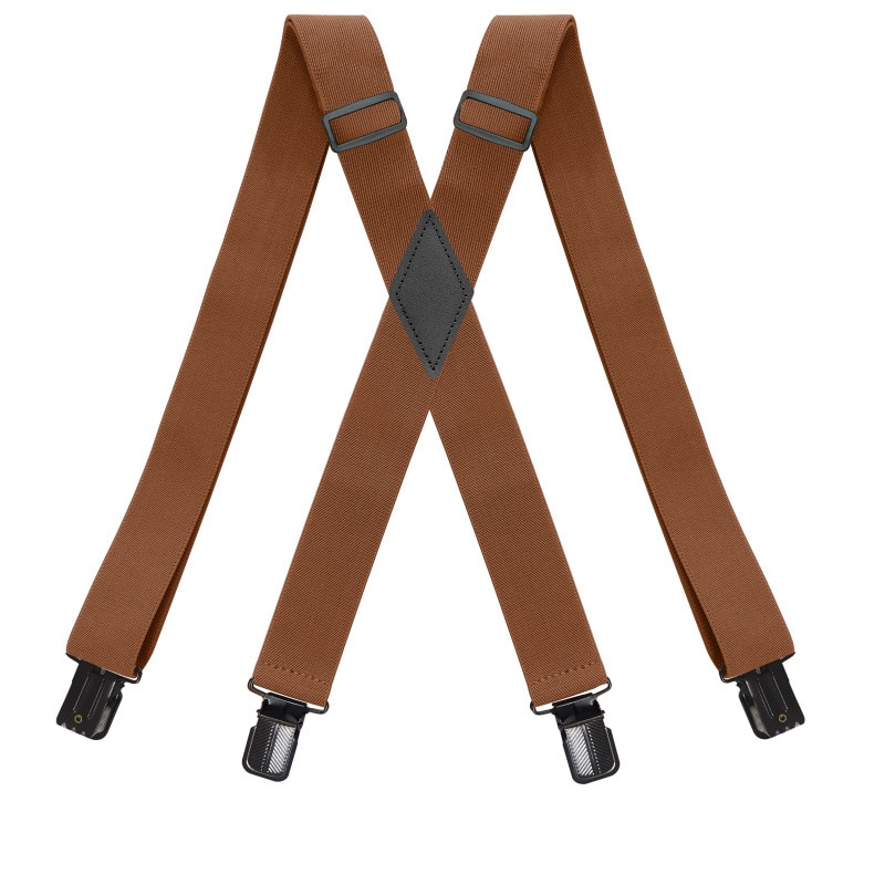 Bretelles robustes en forme de X avec anneau de fer, pantalon en Jean élastique réglable, ceinture de travail, à la pour hommes, 4 Clips