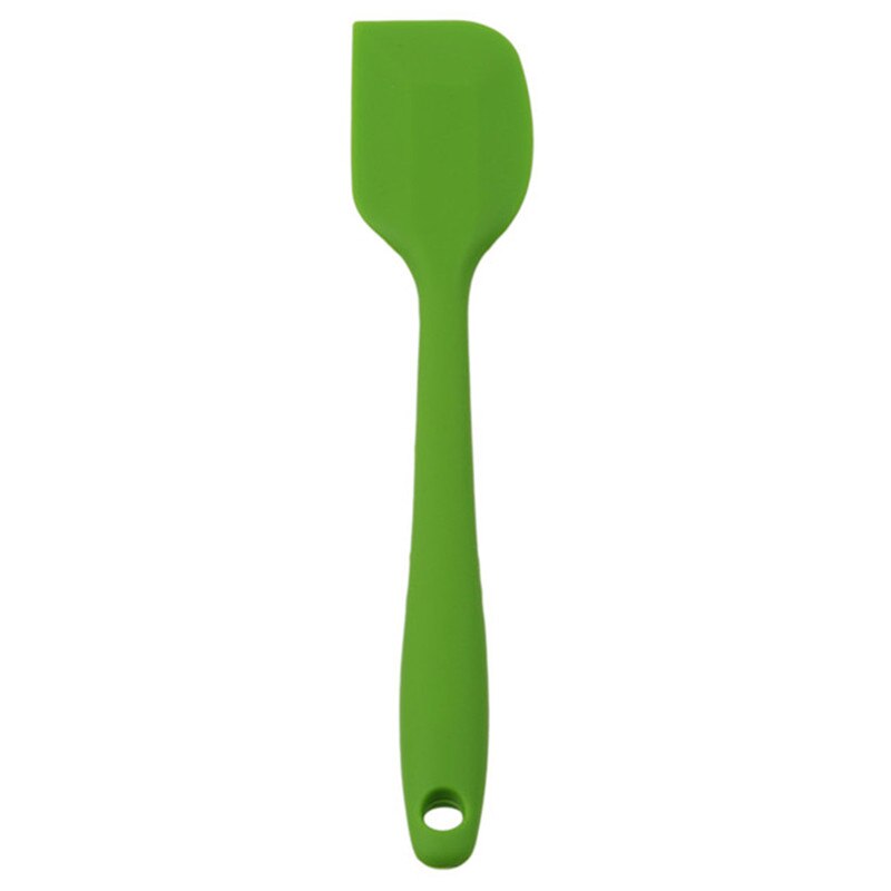  Heat Resistant Integrate Handle Silicone Spoon Scraper Kitchen Utensil Turners Spatula Pan Spatula Cake Kitchen Cooking Tool: Green B