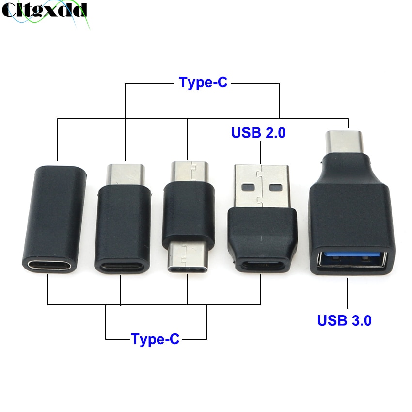 Cltgxdd 1Pcs Usb Type C Man-vrouw Usb 2.0 Usb 3.0 Type-C Converter Connector Adapter opladen Data Sync Transfer
