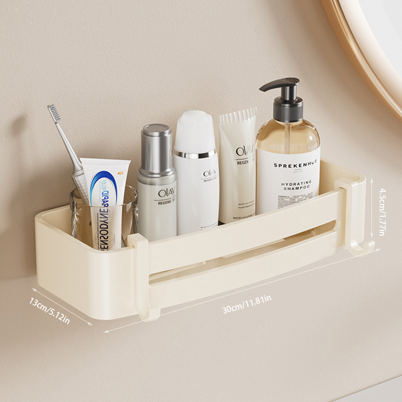 Wandgemonteerd shampoorek, doucheplank, organizer, opbergrek, 1/2/3-- laags shampoorek voor de badkamer.: Bordeauxrood