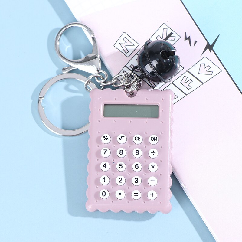 Mini llavero Kawaii con forma de galleta, portátil, calculadora de dígitos, herramienta para estudiantes: PP