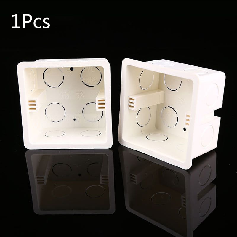 Caja de conexiones de PVC de 86x86, Cassette de montaje en pared para enchufe de interruptor, Base de interruptor, caja inferior, accesorios de caja eléctrica