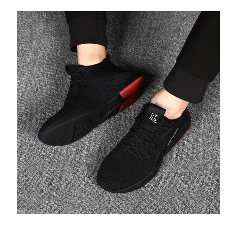 spring shoes men Sneakers Breathable lace-up Comfortable Non-slip Soft Mesh flat Casual shoes