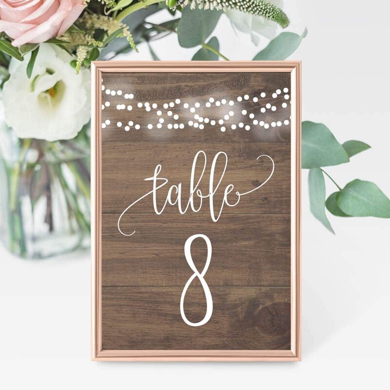 25 PCS Wood Number Double Sided Signs Wedding Table Numbers 1-25 For Wedding Reception Restaurant Birthday Party