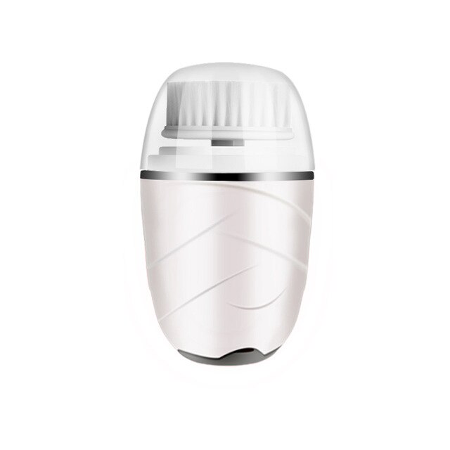 Multifunctional Silicone Face Washing Machine Electric Rotating Cleaning Brush Facial Pore Cleaning Instrument: White