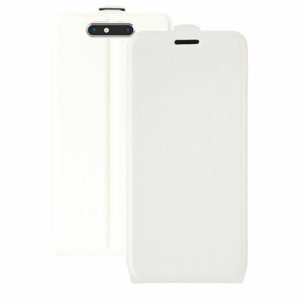 case for ZTE Blade V8 leather case Magnetic adsorption flip case Protective Case Clamshell Holster: White