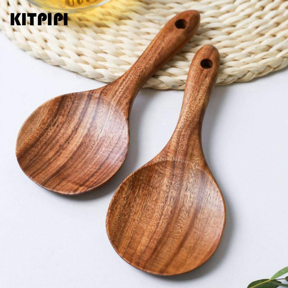 Holz Reis löffel Reis Paddel Schaufel Holz Küchen löffel Schöpf löffel Esslöffel großer Servier löffel Holz Küchen utensilien Geschirr