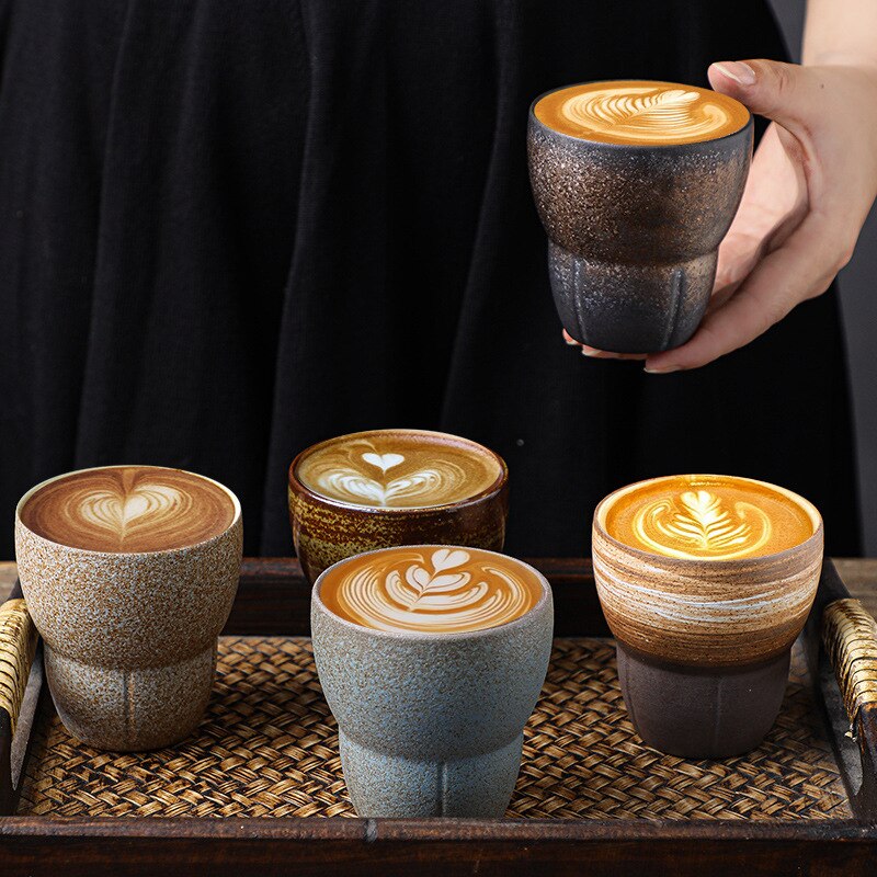 170Ml Japanse Stijl Keramiek Espresso Cup Retro Kungfu Theekopje Home Office Koffiekopje Drinkware Latte Water Cup Creatieve