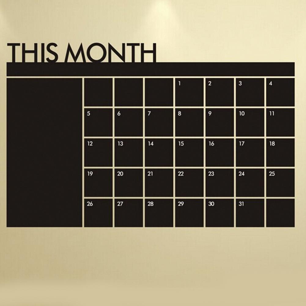 Denne måned kalender månedlig planlægning tavle kridt tavle væg klistermærke sletbart tavle kontor månedlig planlægning bord