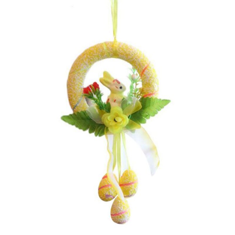 Easter Egg Decorations DIY Round Bunny Ring Egg Crafts For Family Kindergarden Ornaments B88