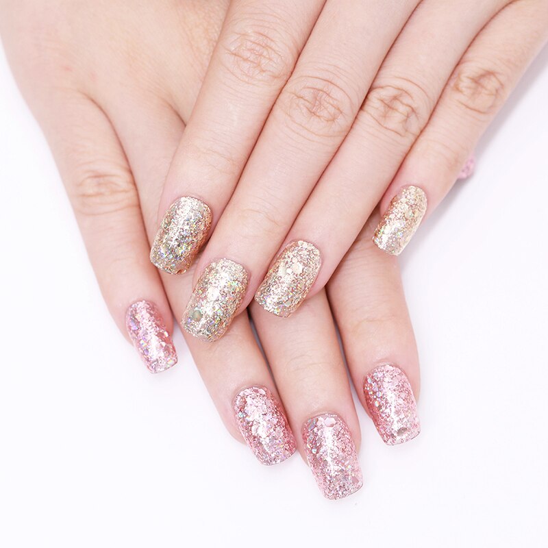 Nee jolie 12 färger nagellack roséguld glitter paljetter gradient serie shimmer flake för nail art diy 3.5ml