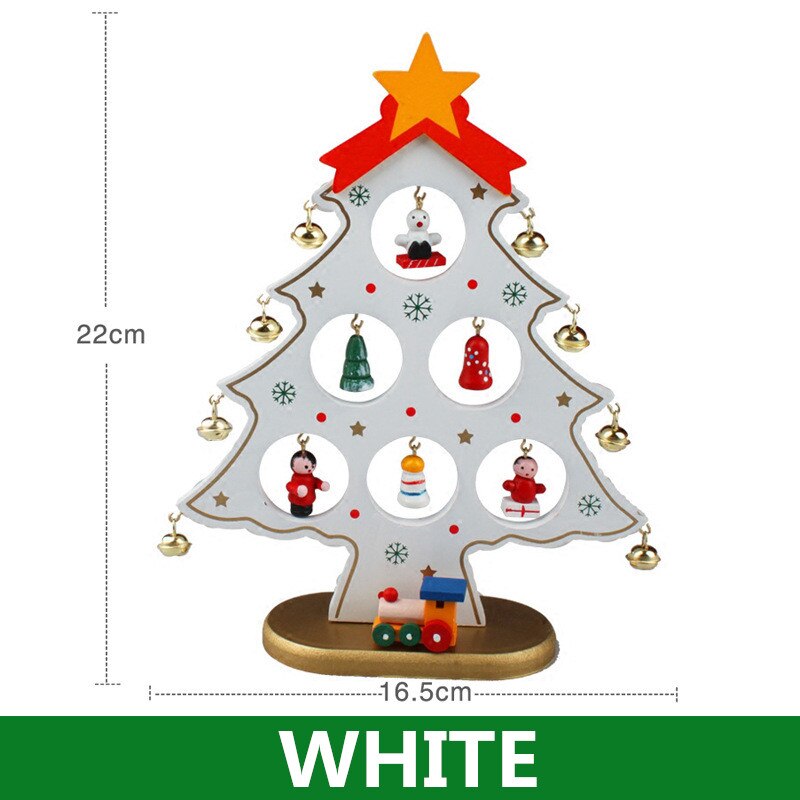 Neue DIY Weihnachten Hängen Ornament für Kinder Startseite Xmas Tisch Dekoration Weihnachten Ornament Holz Spielzeug Weihnachten Baum: WHITE