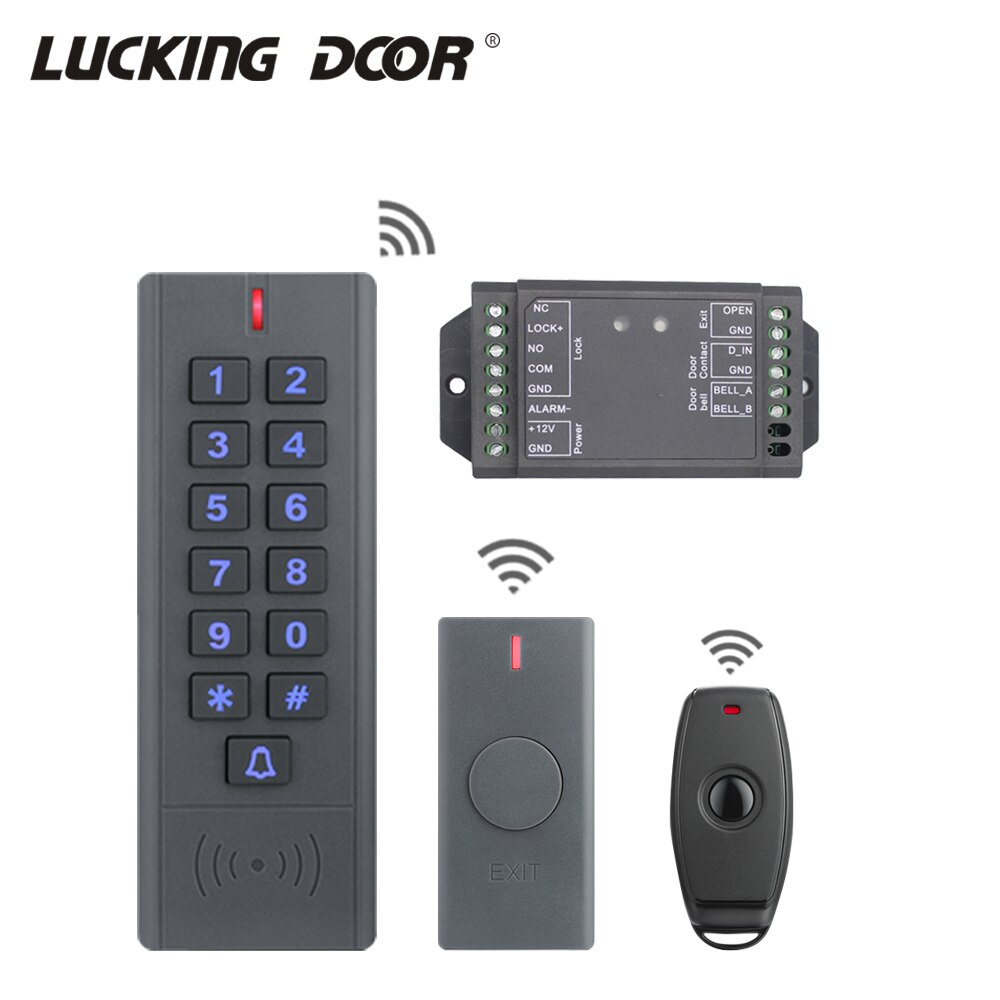 Waterproof Wireless Door Lock Remote Control Access Control 125Khz EM Card RFID Wireless Access Control Keypad Control Reader