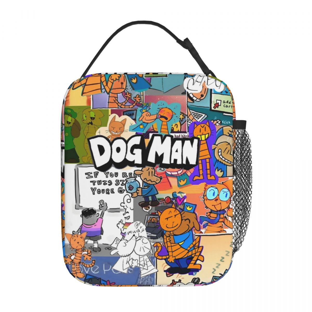 Insulated Cute Mouse Lunch Bags Dog Man Merch Lunch Container INS Trendy Cooler Thermal Lunch Box For Picnic: black