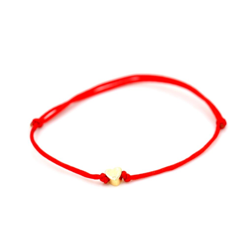 Coeur étoile couronne Simple fil rouge chaîne Bracelet pour femmes hommes bijoux faits à la main: red heart