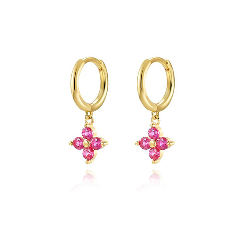 TIANDE-pendientes colgantes de cadena larga para mujer, Color dorado, Piercing de circonita, flor, joyería de 2023