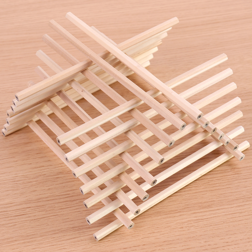6PCS Eco Friendly Natural Wood Pencil HB Blank Hexagonal Non-Toxic Standard Pencil Drawing Stationery Office School Supplies