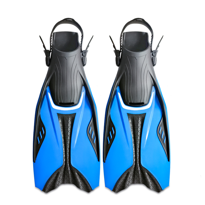 Mermaids Diving fins long adjustable adult snorkeling fins diving equipment swimming Flippers scuba dive: BLUE / XL