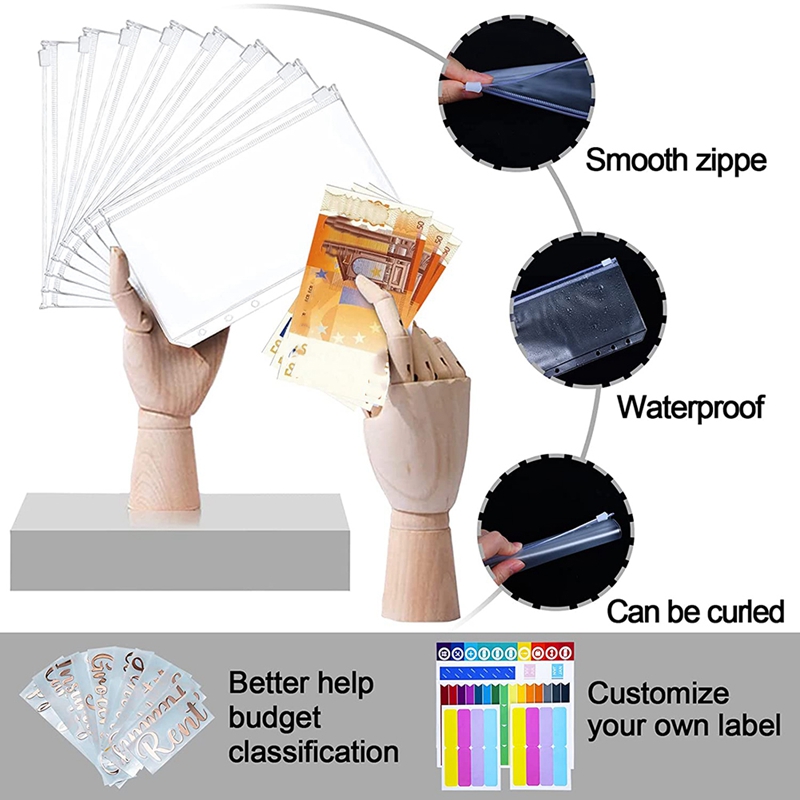 6 Holes Loose-Leaf Notebook, A6 Binder Budget Notebook Ring Binder Binder for Schools, Offices, Travel and Families