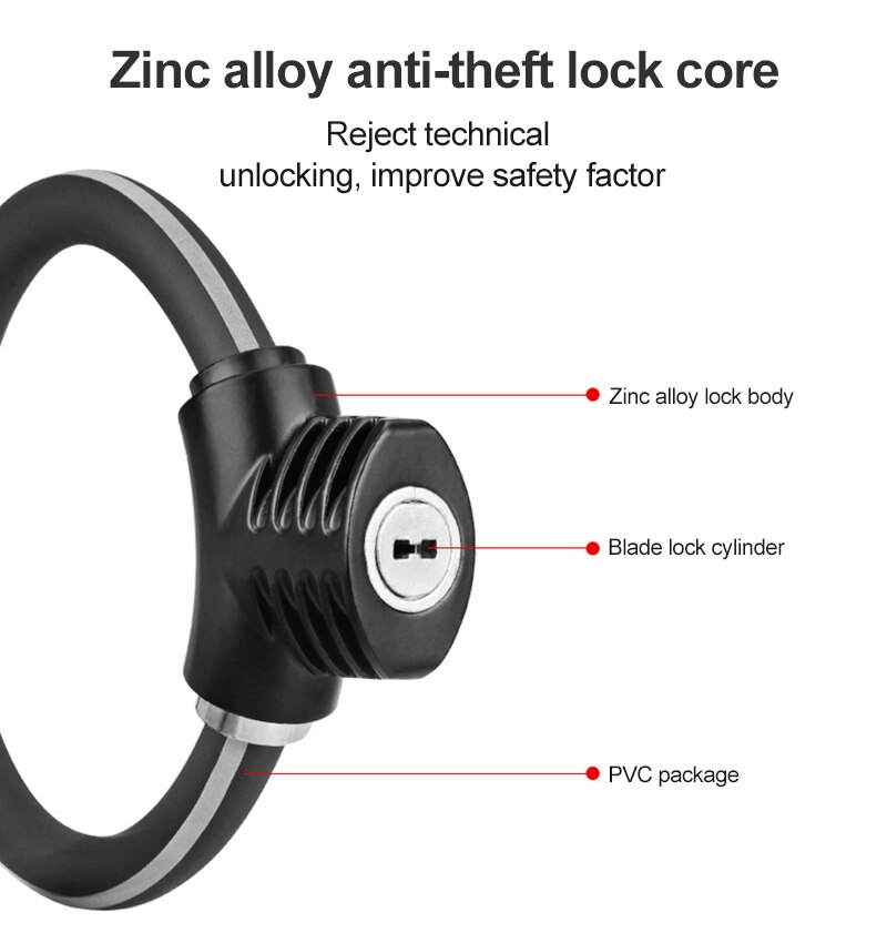 Portable Bike Ring Lock Combination Bicycle Lock Bicycle Security Lock Bicycle Equipment MTB Anti-theft Lock Safety Lock