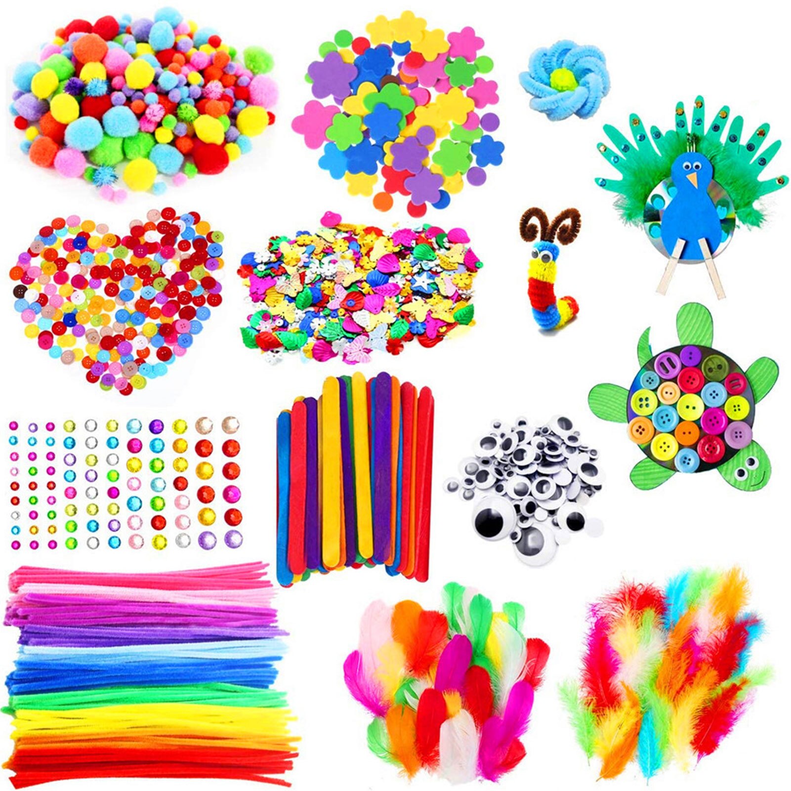 45PCS Easter Egg Painting Arts Crafts Kit for Kids Over 4+ Years: White