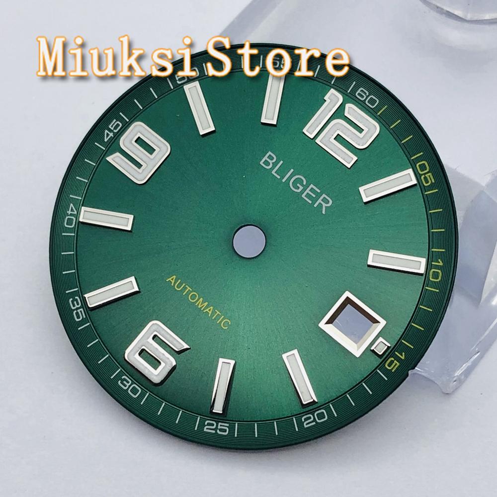 Bliger 1 Pcs 31.5 Mm Steriele Wijzerplaat Fit Eta 2836 2824 DG2813 3804 Miyota 8215 821A 8205 Zeemeeuw 1612 Automatische Beweging: Green with logo