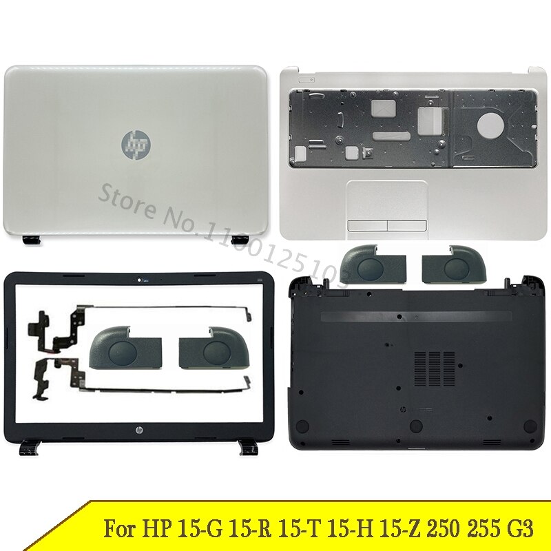 Nowy LCD do laptopa tylna pokrywa dla HP 15-G 15-R 15-T 15-H 15-Z 250 G3 255 G3 pokrywa przednia wielkie litery podpórce pod nadgarstki dolna pokrywa podnóżek A B C D biały