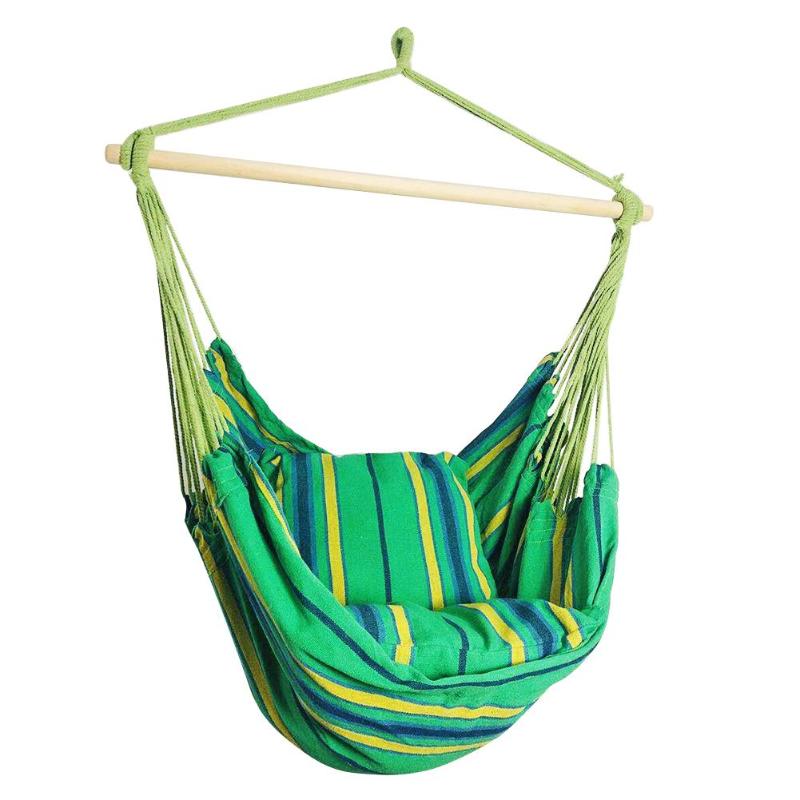 Portable voyage Camping suspendu hamac maison chambre balançoire lit paresseux chaise chaise pliable jardin pas de bâtons