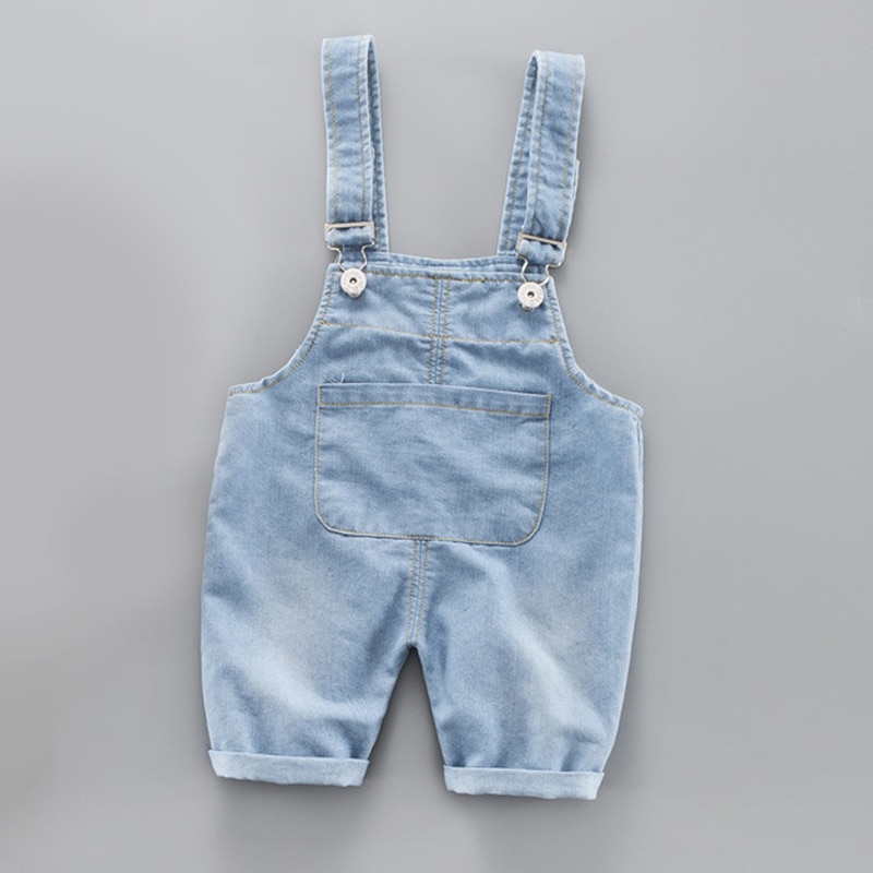 Toddlers Baby Boys Girls Suspender Pants Children Cotton Elastic Denim Pants Overalls Trouserss
