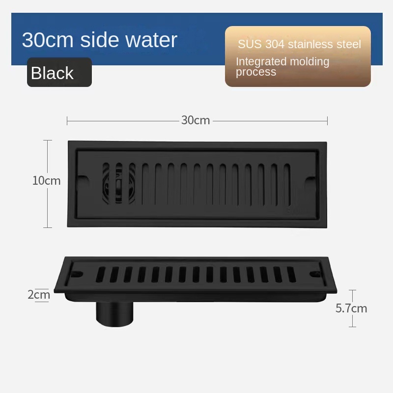 Zwart 20-80 cm verlengde afvoerputje badkamer toilet 304 roestvrij staal grote verplaatsing afvoerputje anti-geur en insectenbestendig: Bordeaux