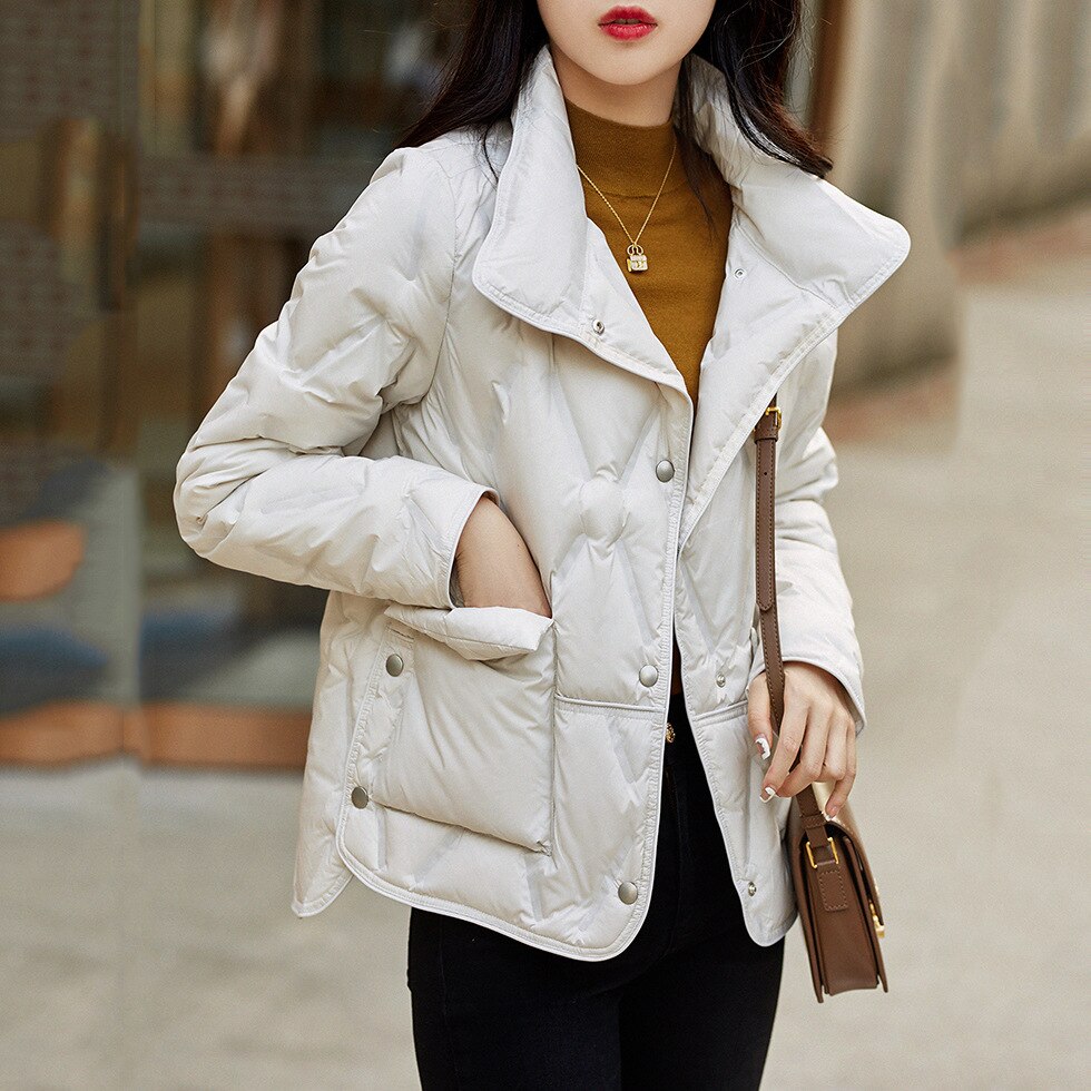 Manteau bouffant court et en duvet de canard – Grandado