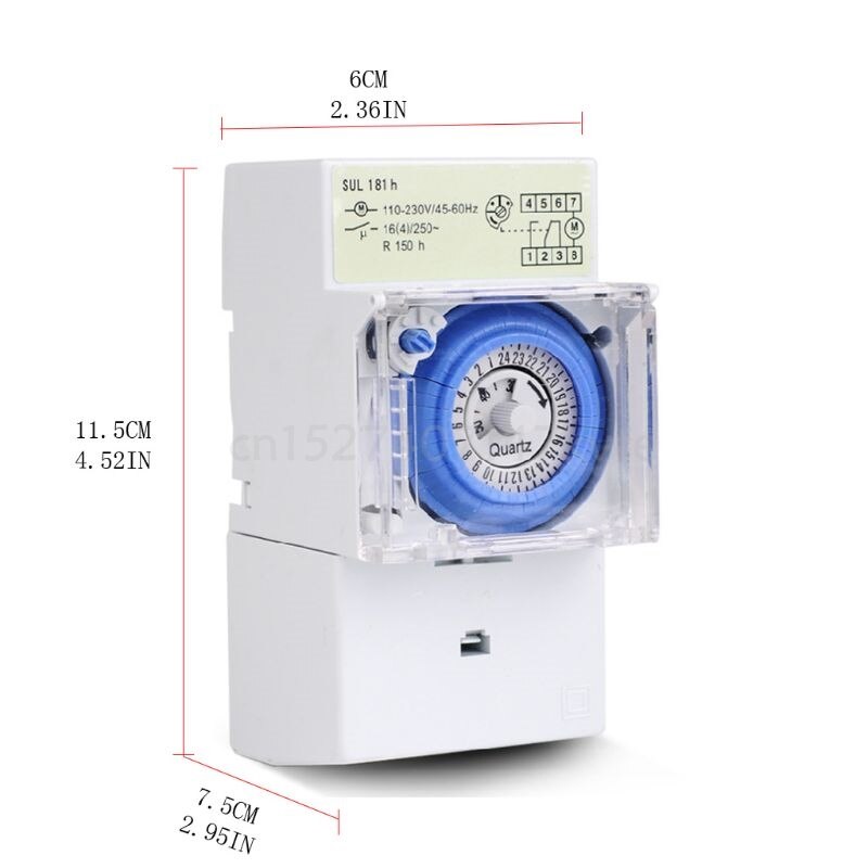 SUL181H Mechanical Timer Switch 220V 16A 24H 8 Settings Manual/Auto Controller