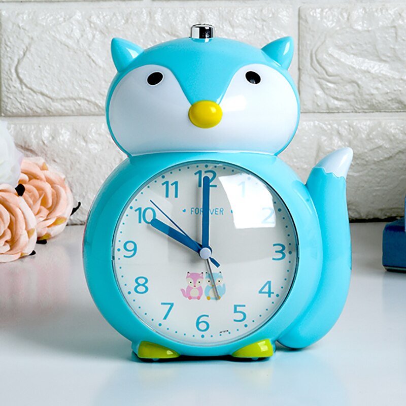 Reloj alarma para niños silencioso multifunción Hombre perezoso, música, luz nocturna creativa, mesita de noche, pequeña alarma, reloj de dormitorio de dibujos animados: Azul