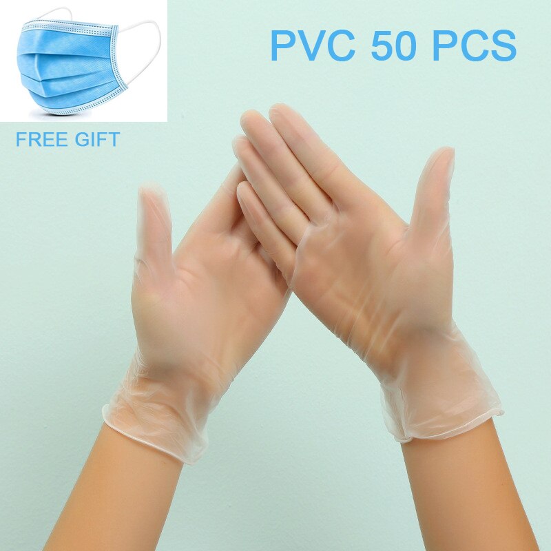 100 stuks nitril handschoenen blauw, waterdicht, allergievrij, wegwerphandschoenen voor de veiligheid van monteurs, laboratoriumkeukens: Pvc 50 stuks / Xl