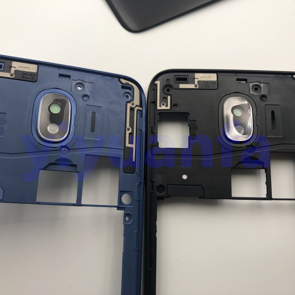 Original caso habitação completa capa traseira + lente de vidro da tela frontal moldura do meio para samsung galaxy j4 2018 j400 j400f j400ds j400g