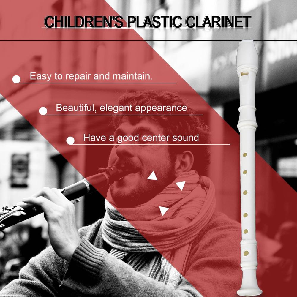 Portátil tamaño blanco ABS resina instrumento Musical grabador Soprano flauta larga finging educación temprana para niños
