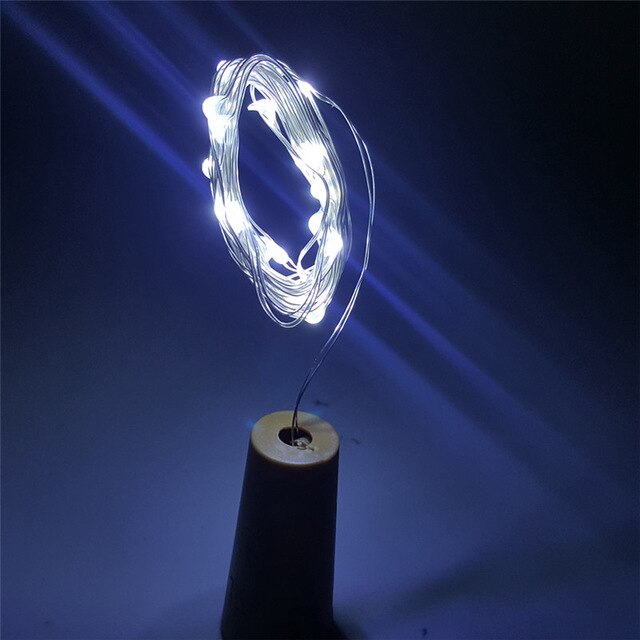 1M 2M Wine Bottle Light Cork Shape Battery Copper Wire led String Lights for Bottle DIY LED Bulbs Outdoor Christmas Tree Wedding: White / 2M 20LEDS