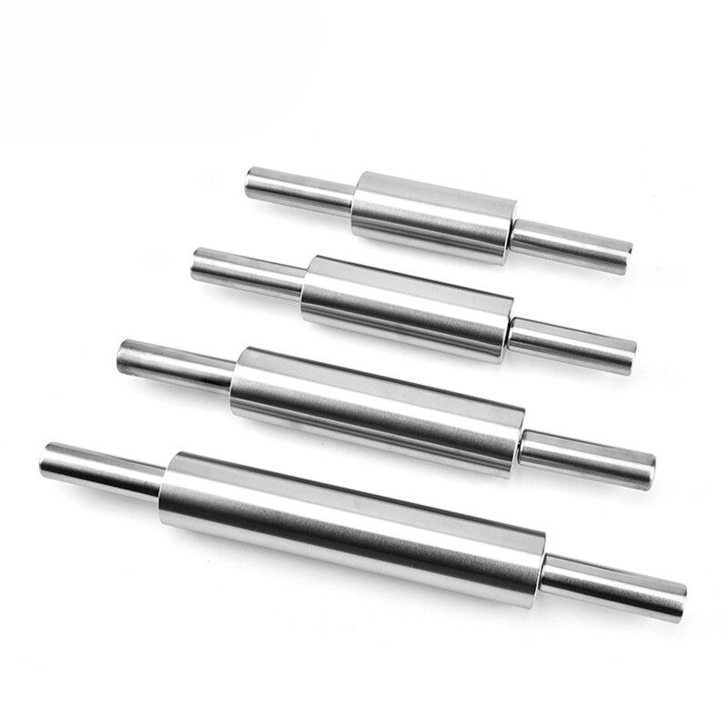 Stainless Steel Rolling Pin Non-stick Pastry Dough Roller Bake Pizza Noodles Dumpling Cookie Pie Making Baking Tool For Kitchen